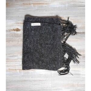 Urban Alpaca Dark Grey Fringed Winter Scarf 100 Baby Alpaca